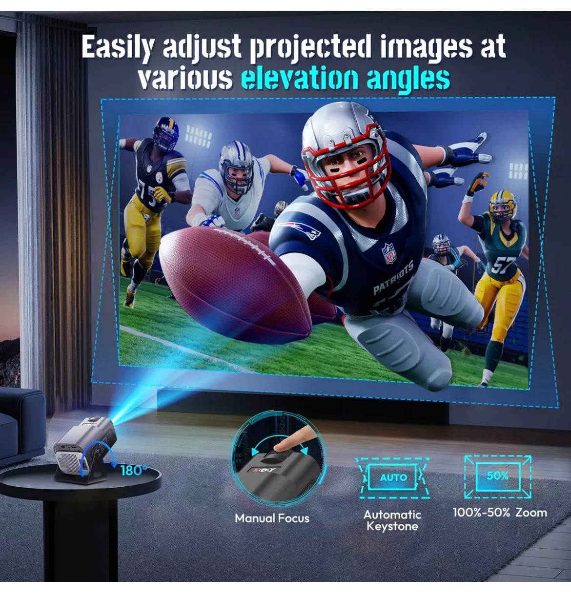 4K 1080P WiFi Projector With Built In Apps 5G