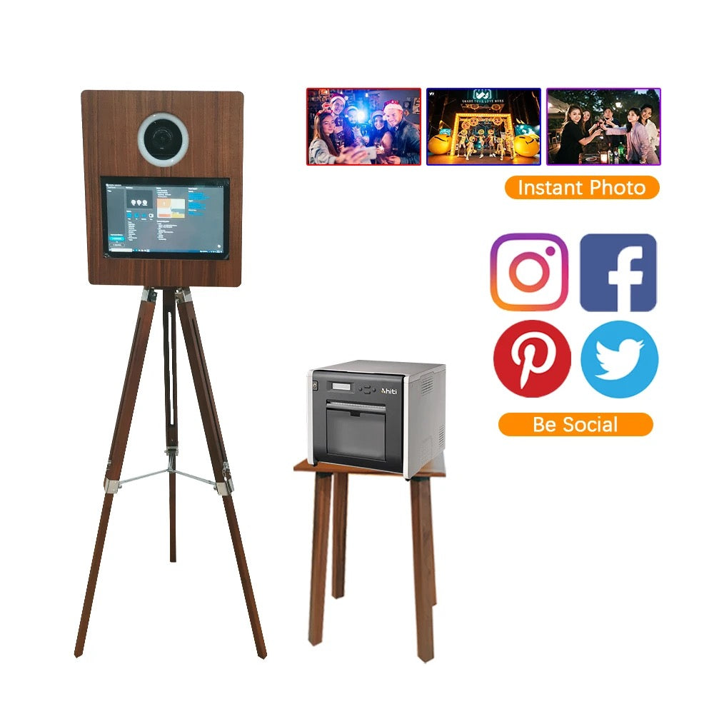 Wooden Oak DSLR Selfie Pod Photobooth With Stand