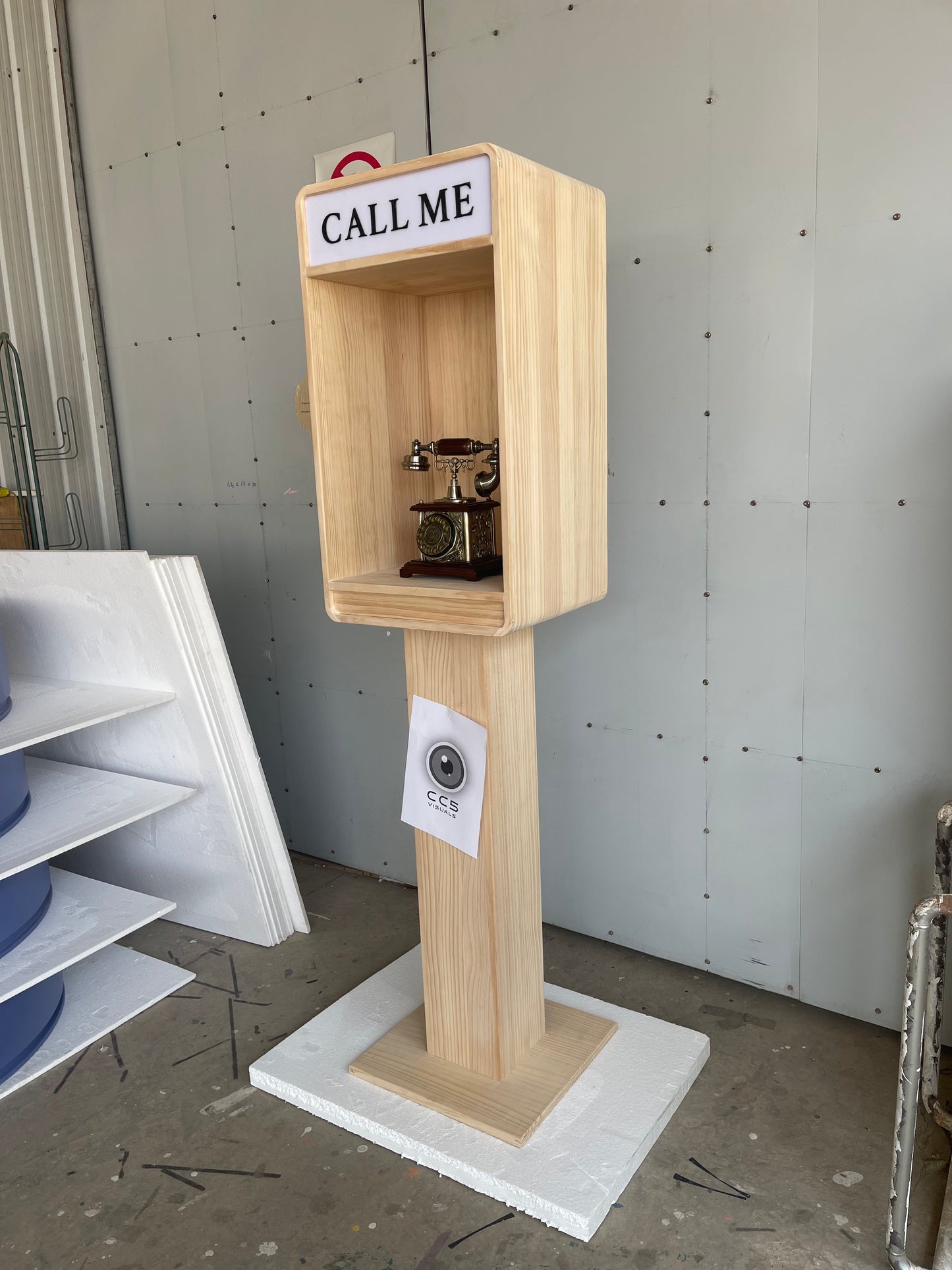 Vintage Wooden Audio Video Guestbook Telephone Stand
