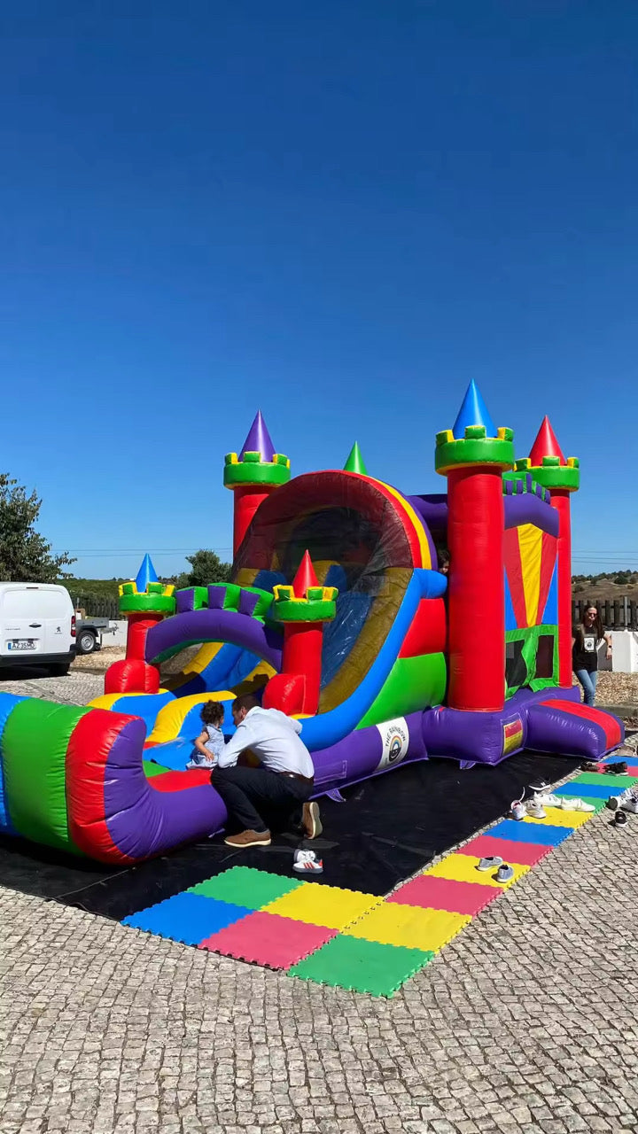 Large Multicolour Bouncy Castle With 2 Slides & Ball Pit