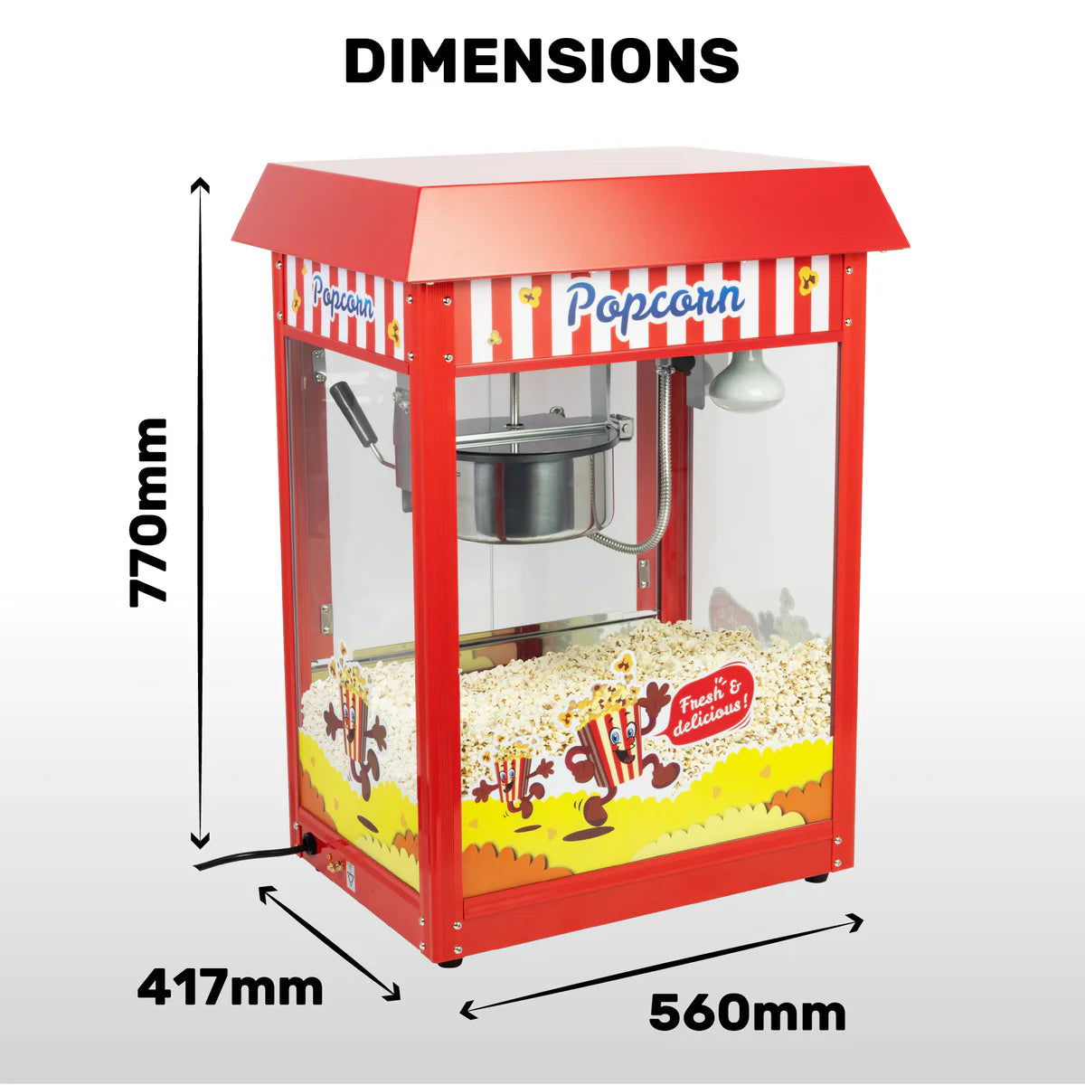 Popcorn Maker Machine Red Rectangle Commercial Popcorn Maker Machine Red | Event Catering – CC5 Visuals