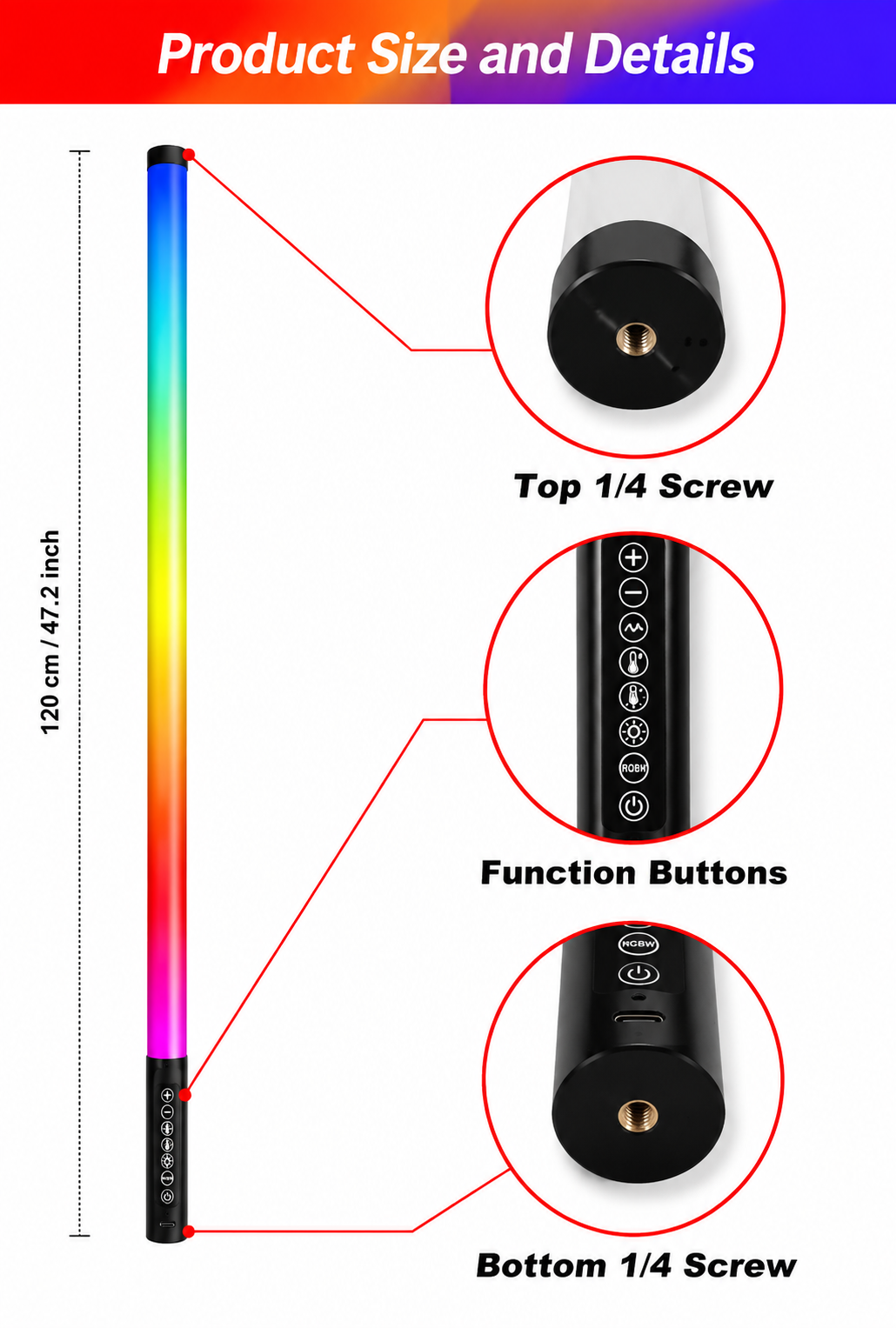 RGB LED Tube Lights Wireless