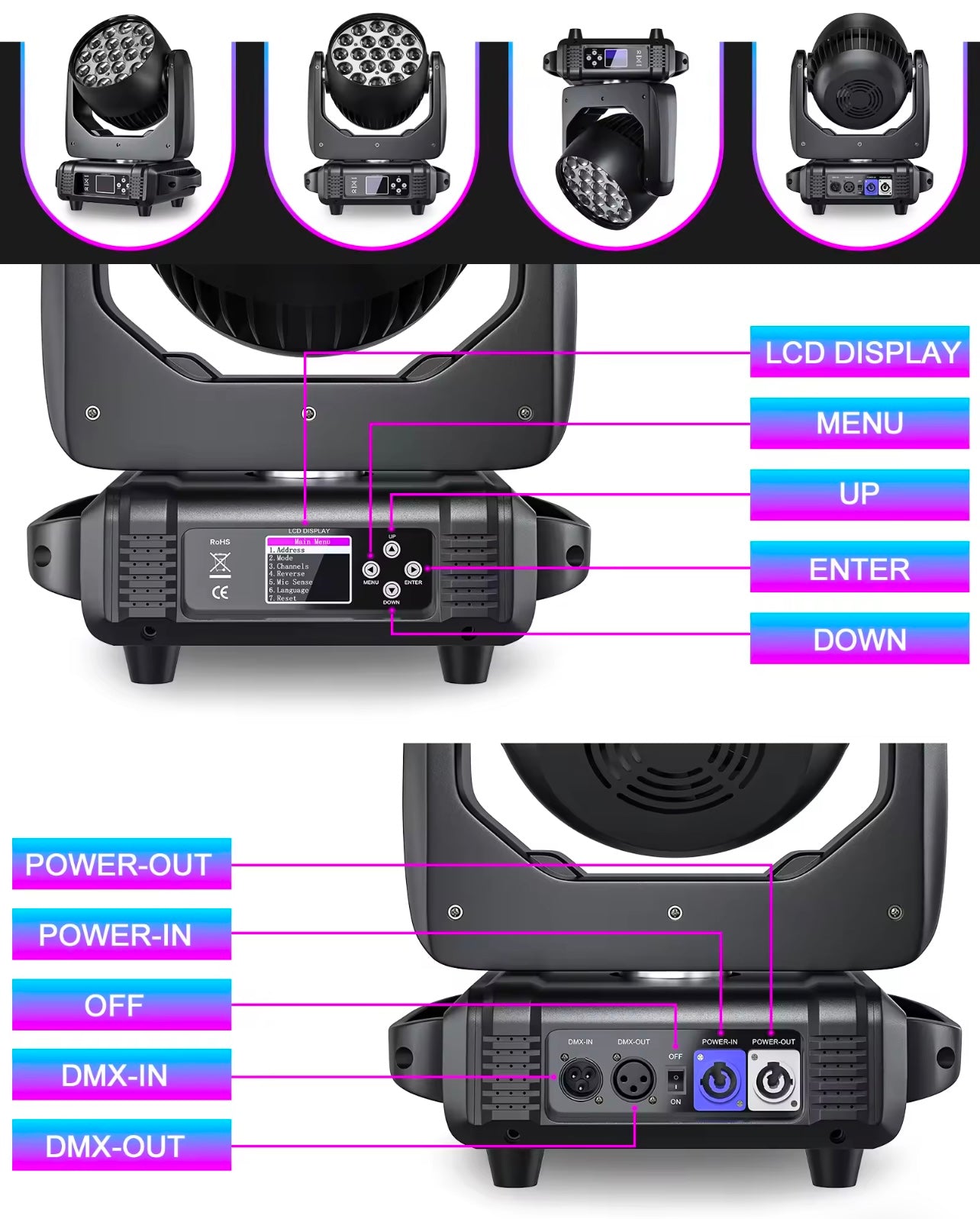 300W Moving Wash Strobe Light DJ