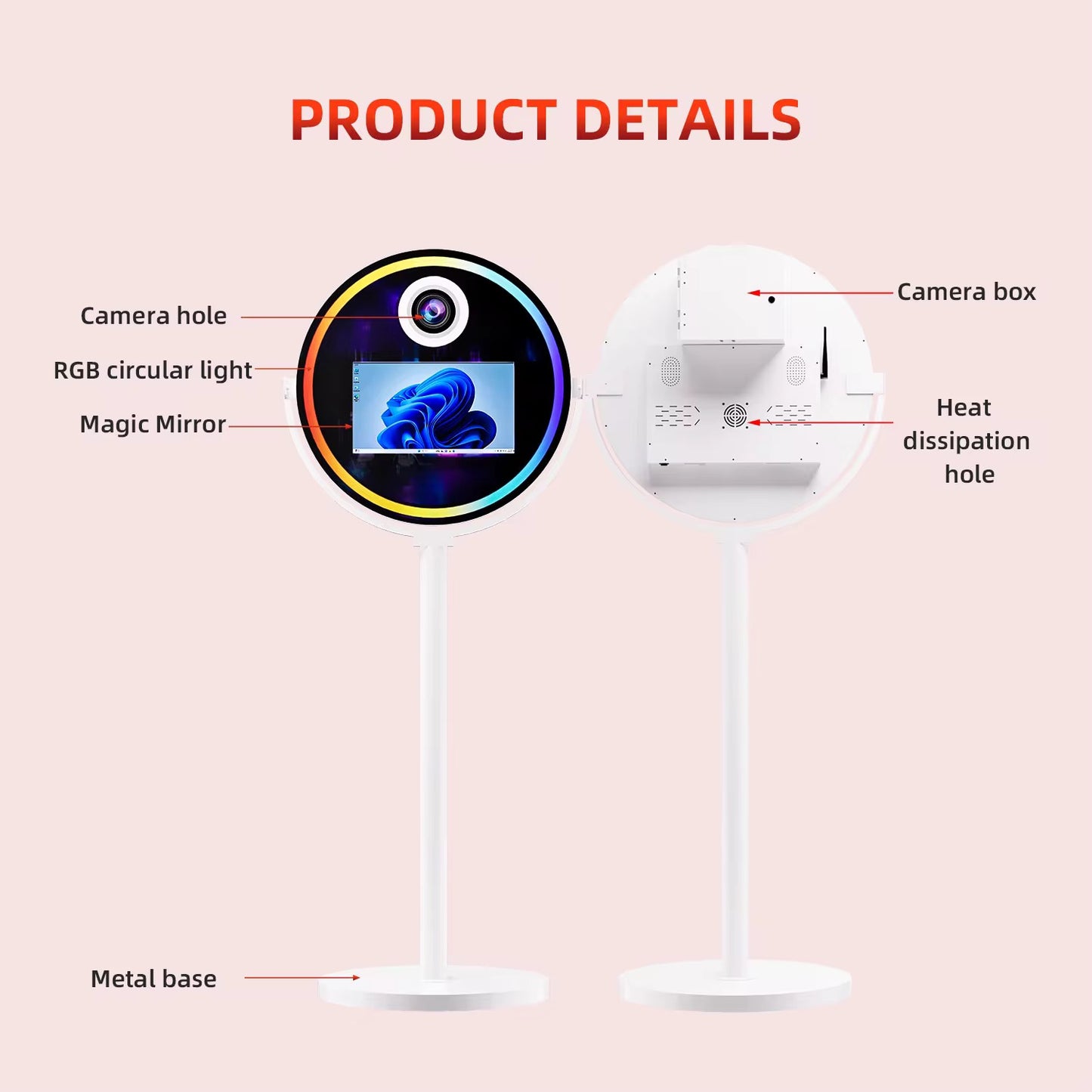 Round Magic Mirror DSLR Selfie Pod Photobooth