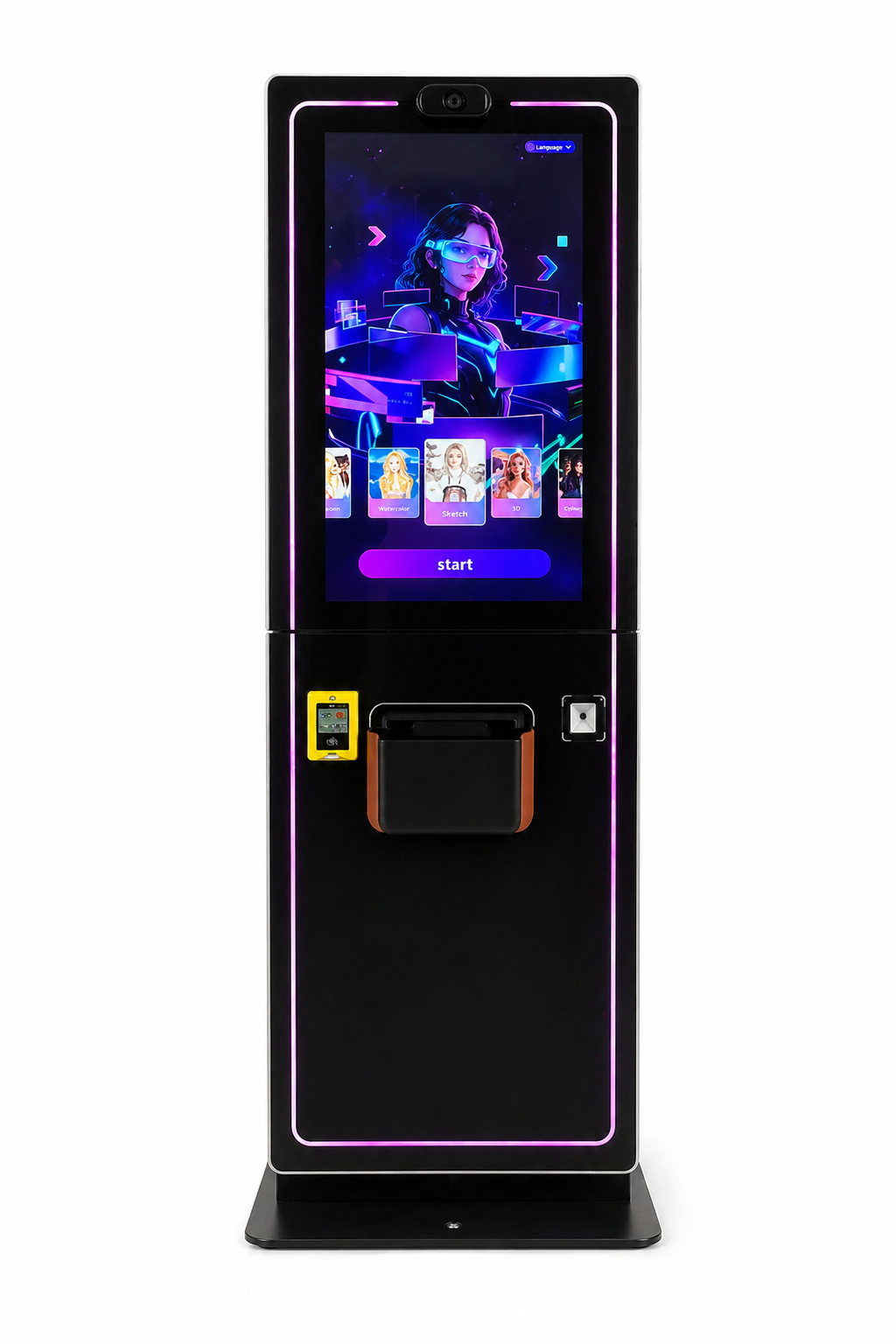AI Aura Photo Booth With Payment System Selfie Pod