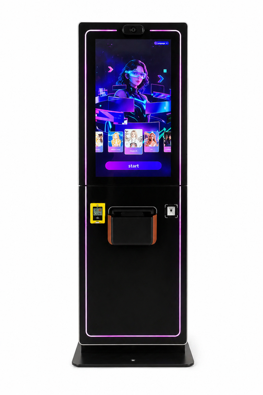 AI Aura Photo Booth With Payment System Selfie Pod