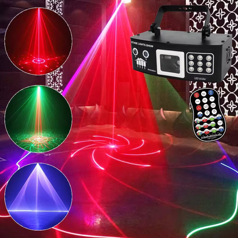 4 In 1 3D Animated Laser DJ Lights