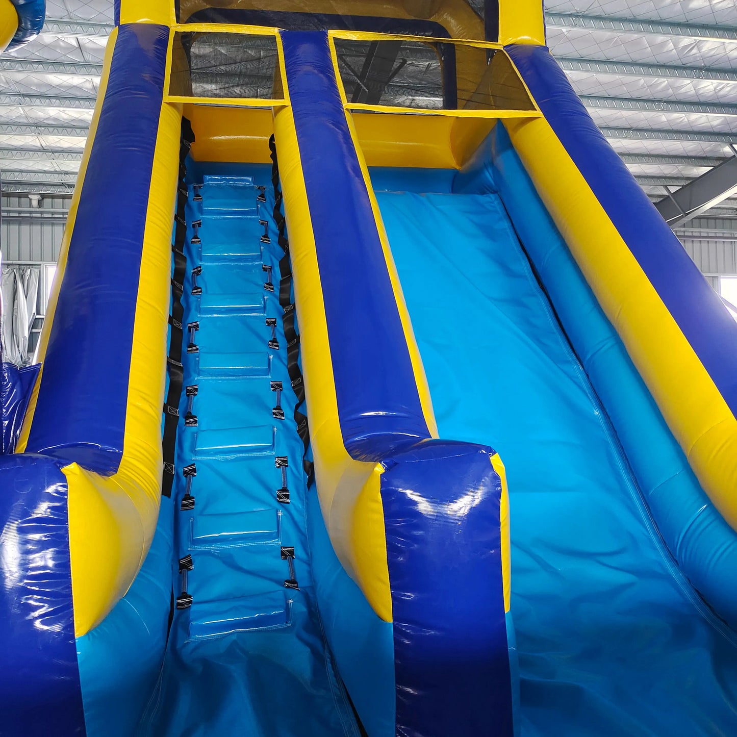 Large Blue & Yellow Bouncy Castle With 2 Slides