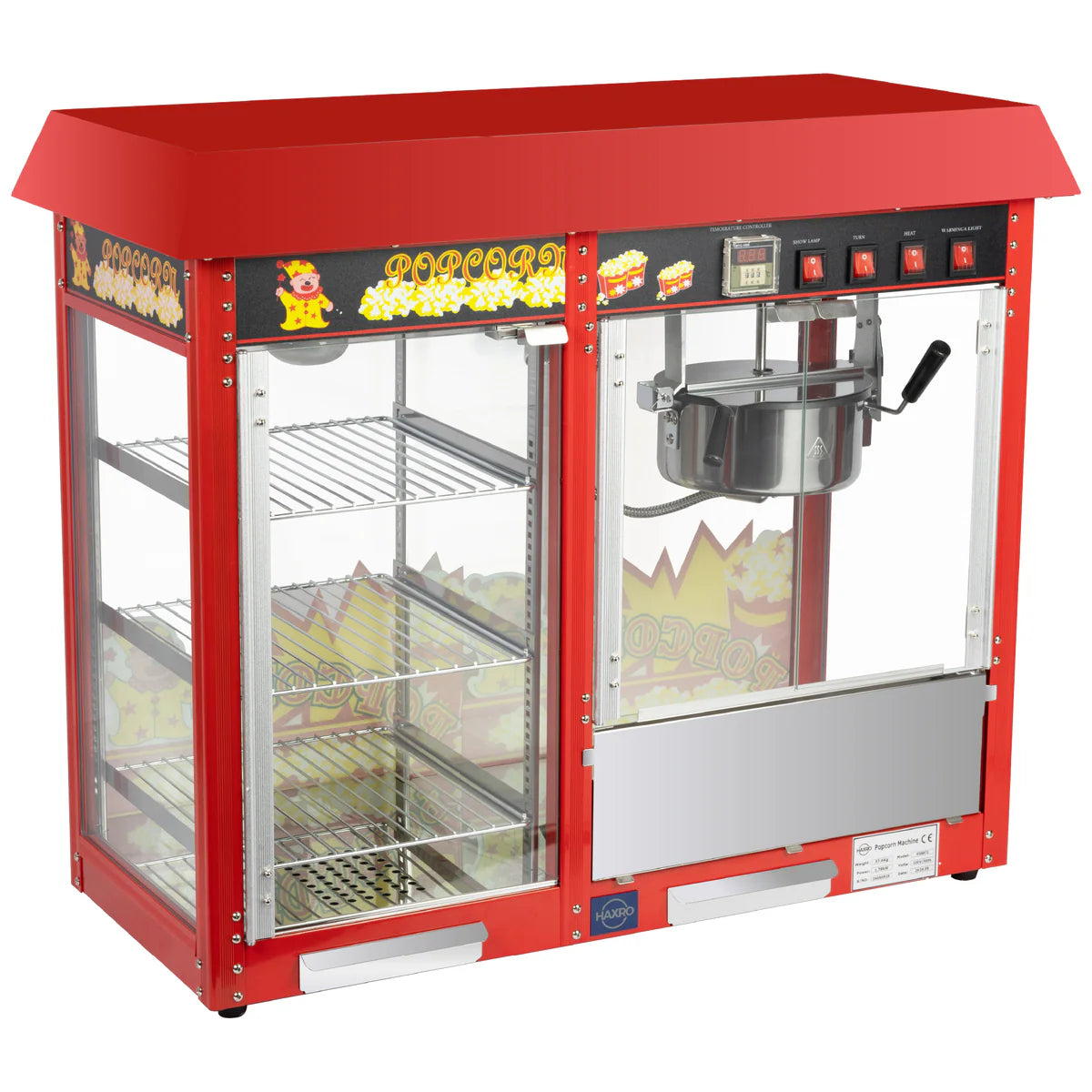 Commercial Popcorn Maker Machine & Storage Red