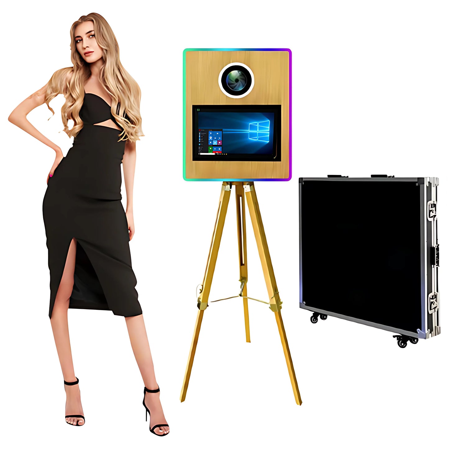 Wooden DSLR Selfie Pod Photobooth With Stand Metal