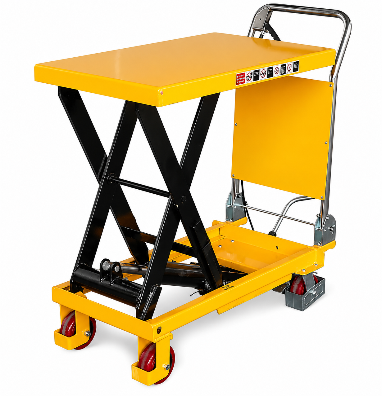 Hydraulic Scissor Lifting Table With Wheels & Safety Back Plate
