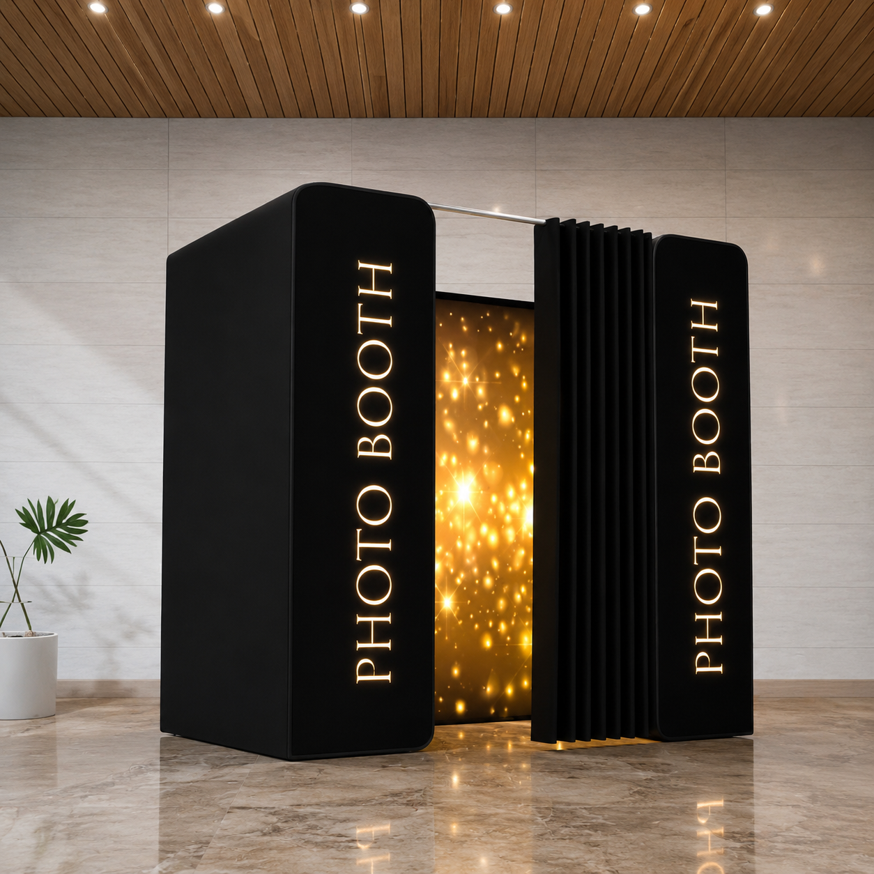 Frame Curtained Photobooth Enclosure Backdrop