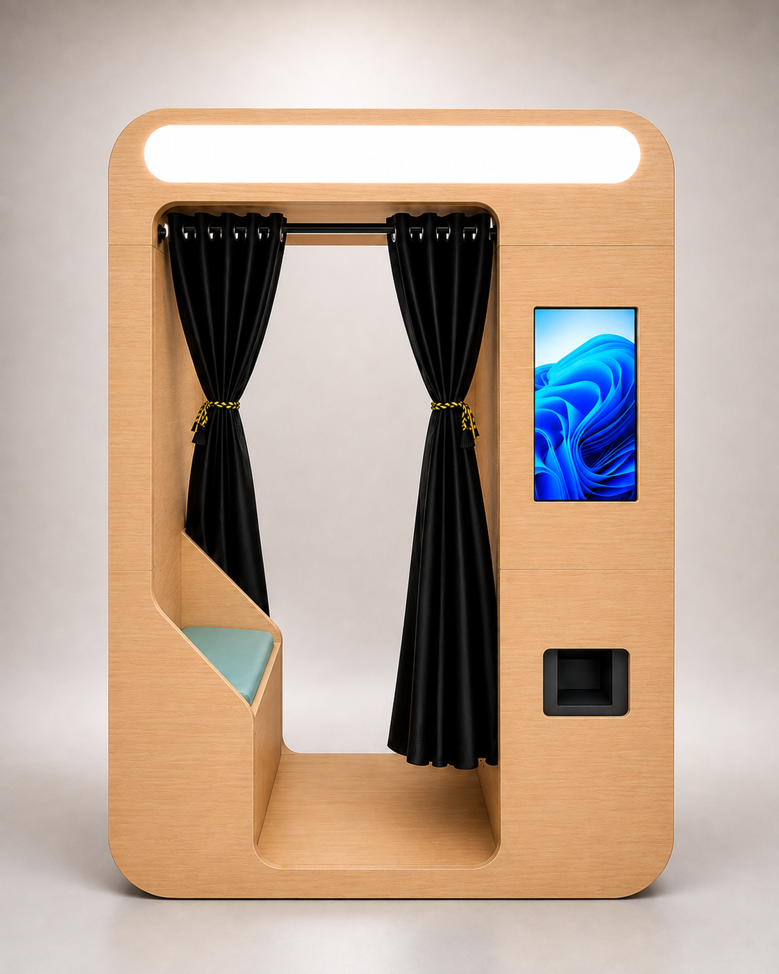 Wooden Vintage Enclosed Photobooth With Payment System Selfie Booth