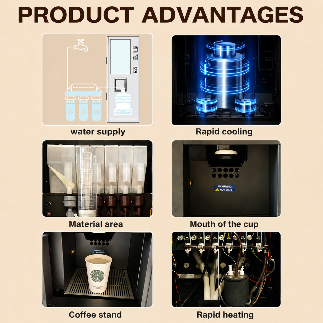 Touch Screen Coffee Vending Machine Protein Shakes Hot Drinks