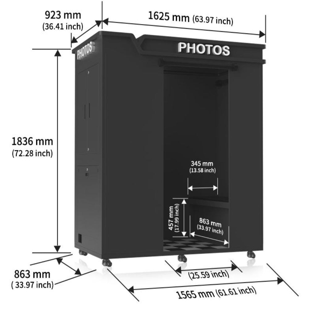 Enclosed Original Photobooth With Payment System Selfie Booth