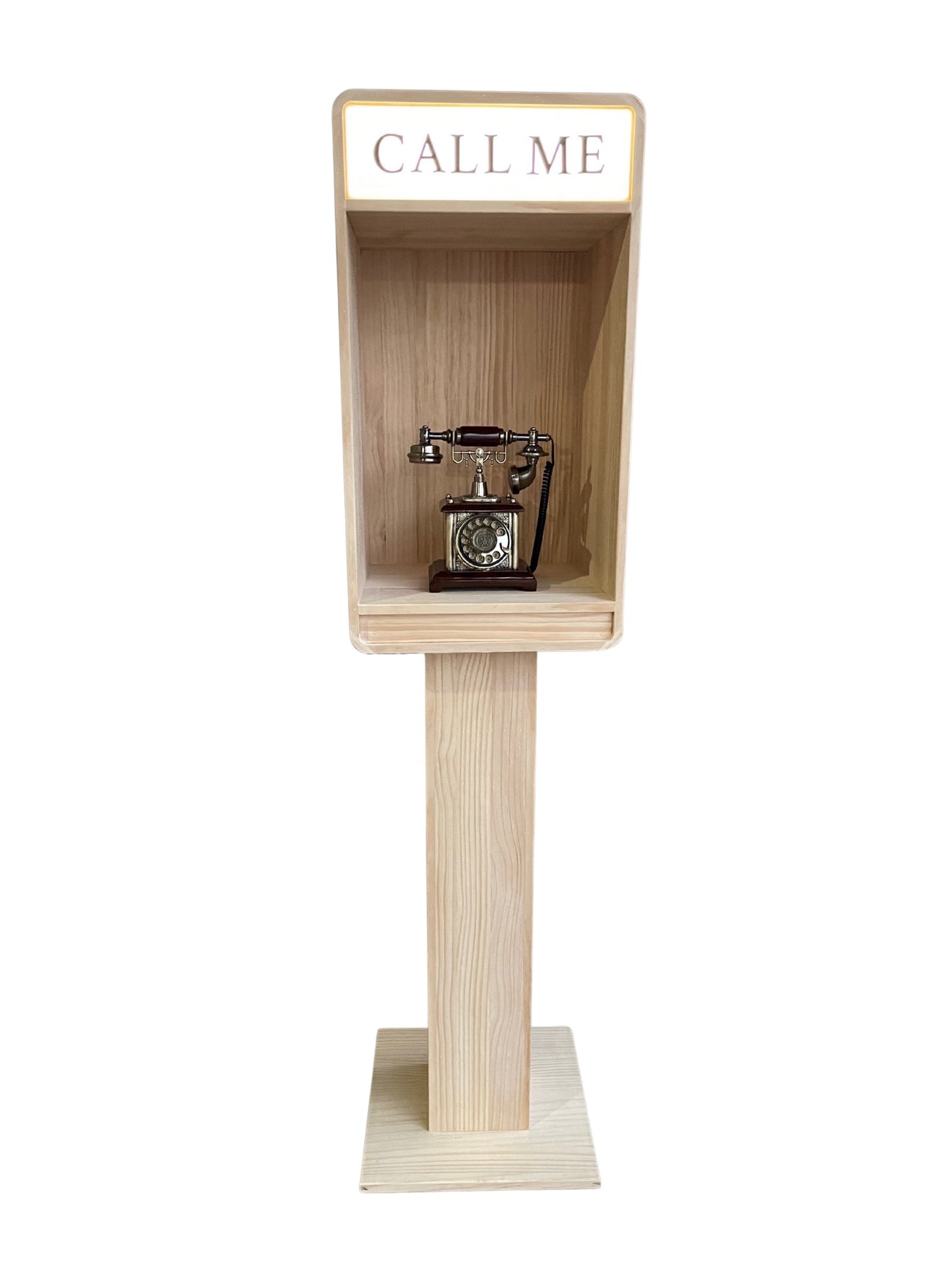 Vintage Wooden Audio Video Guestbook Telephone Stand
