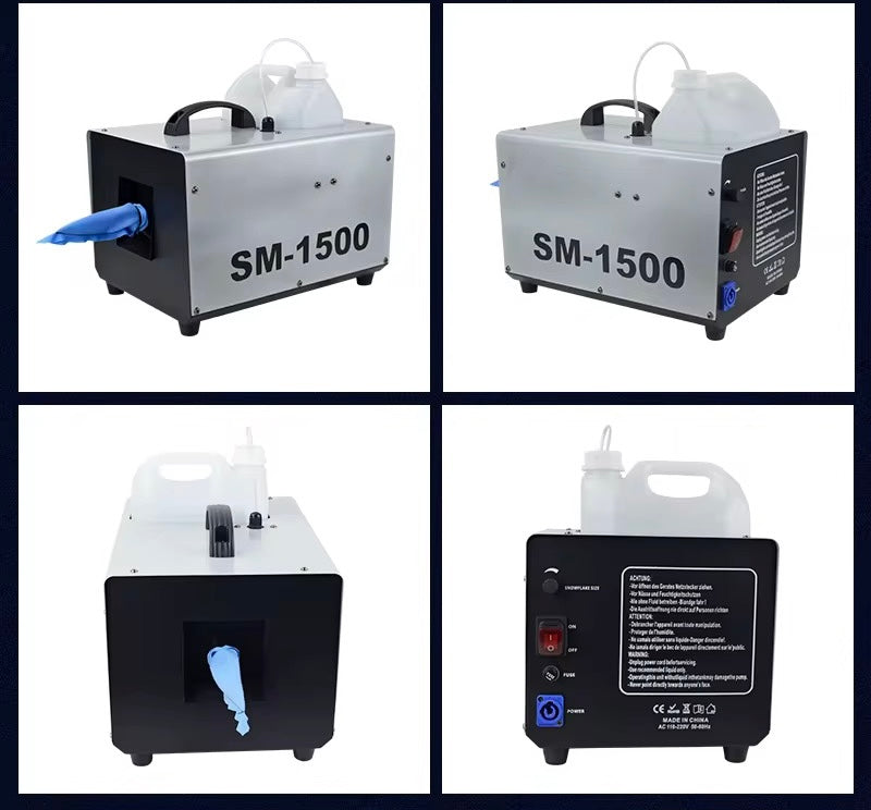 SM-1500 snow machine shown from multiple angles on a white background