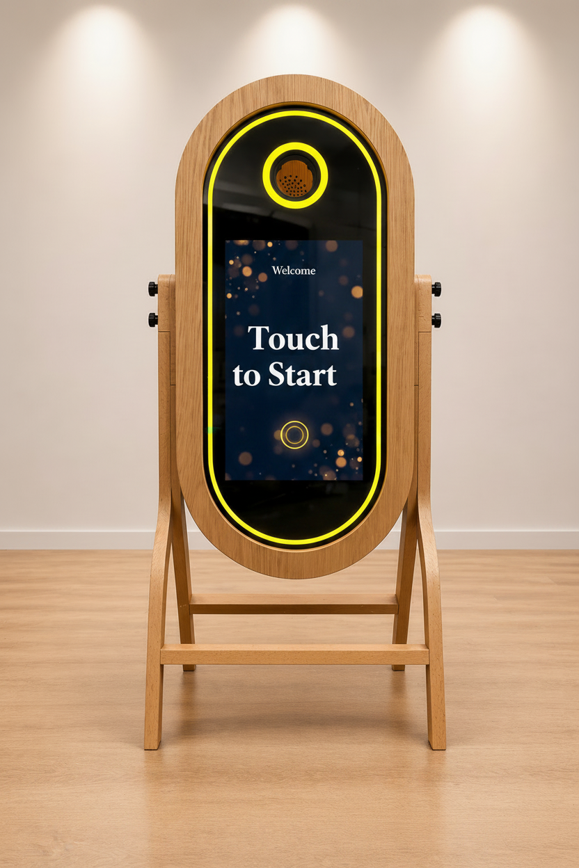 Vintage Wooden Magic Mirror DSLR LED Photobooth