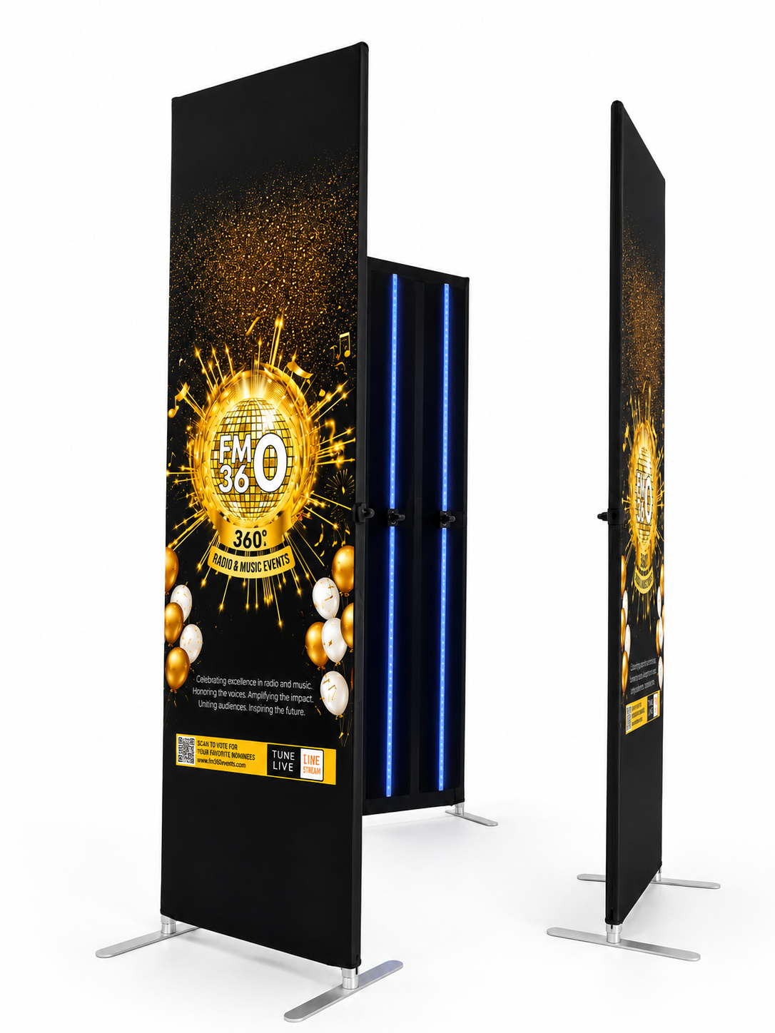 3 Piece LED Photobooth Enclosure Backdrop