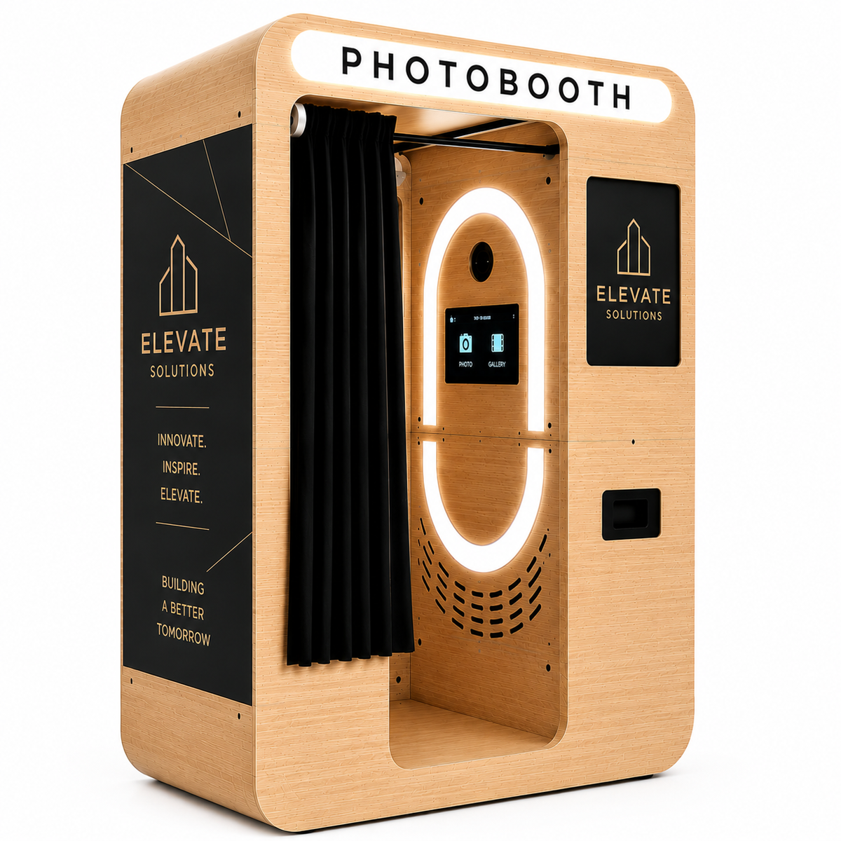 Wooden Vintage Enclosed Photobooth With Payment System Selfie Booth