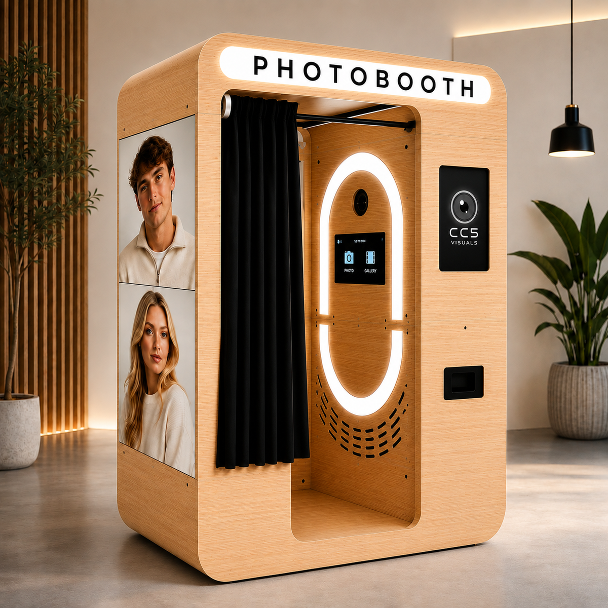 Wooden Vintage Enclosed Photobooth With Payment System Selfie Booth