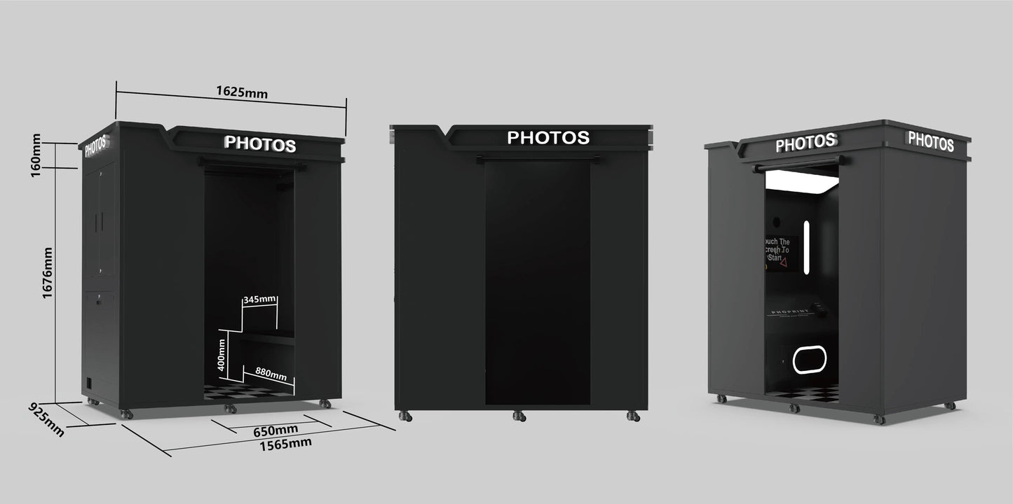 Enclosed Original Photobooth With Payment System Selfie Booth