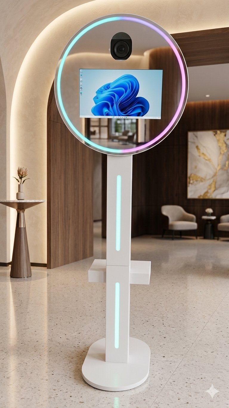 Round Glass Windows DSLR Selfie Pod Photobooth