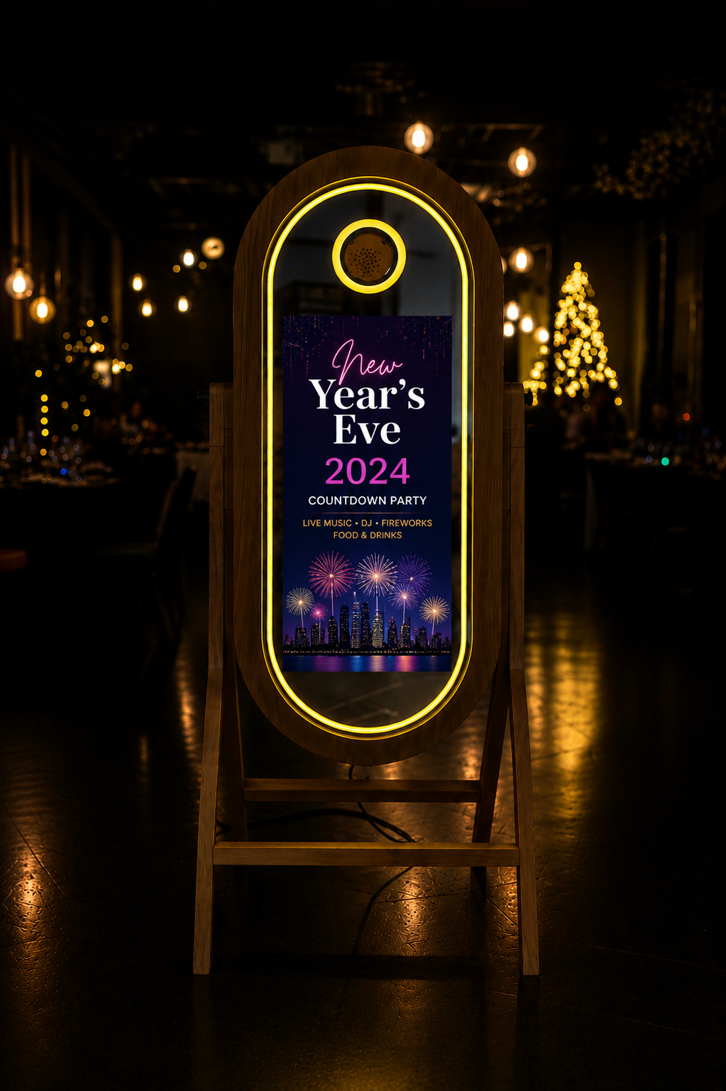Vintage Wooden Magic Mirror DSLR LED Photobooth