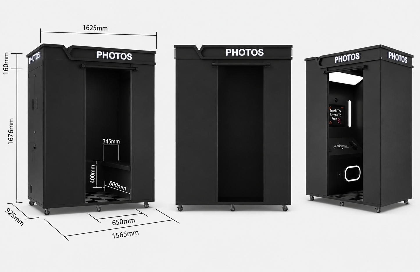 Enclosed Original Photobooth With Payment System Selfie Booth