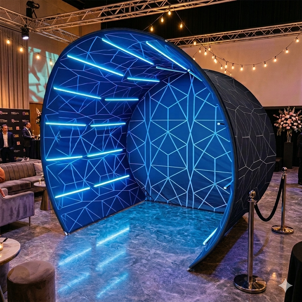 Cave Tunnel LED Photobooth Backdrop Enclosure