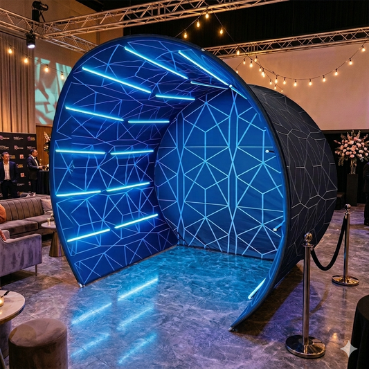 Cave Tunnel LED Photobooth Backdrop Enclosure