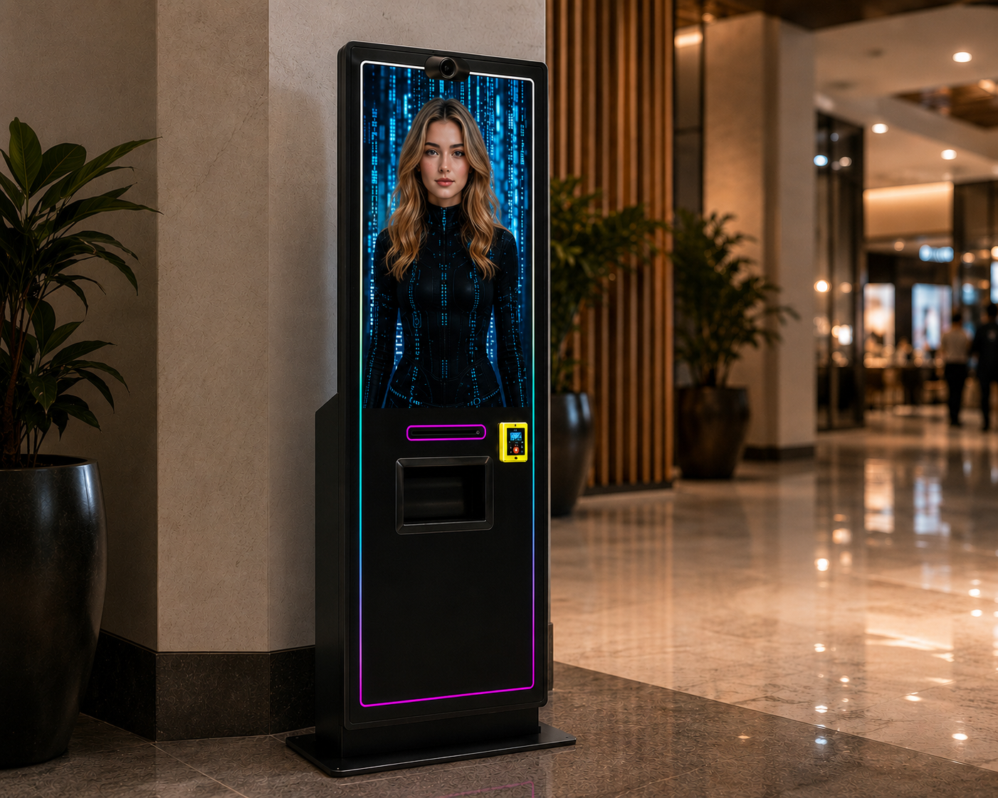 AI Aura Photo Booth With Payment System Selfie Pod