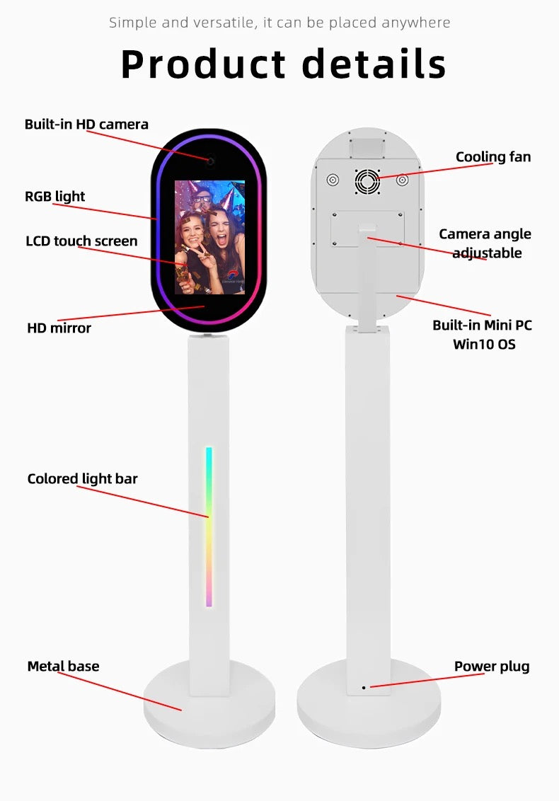 Oval Glass Selfie Pod Photobooth