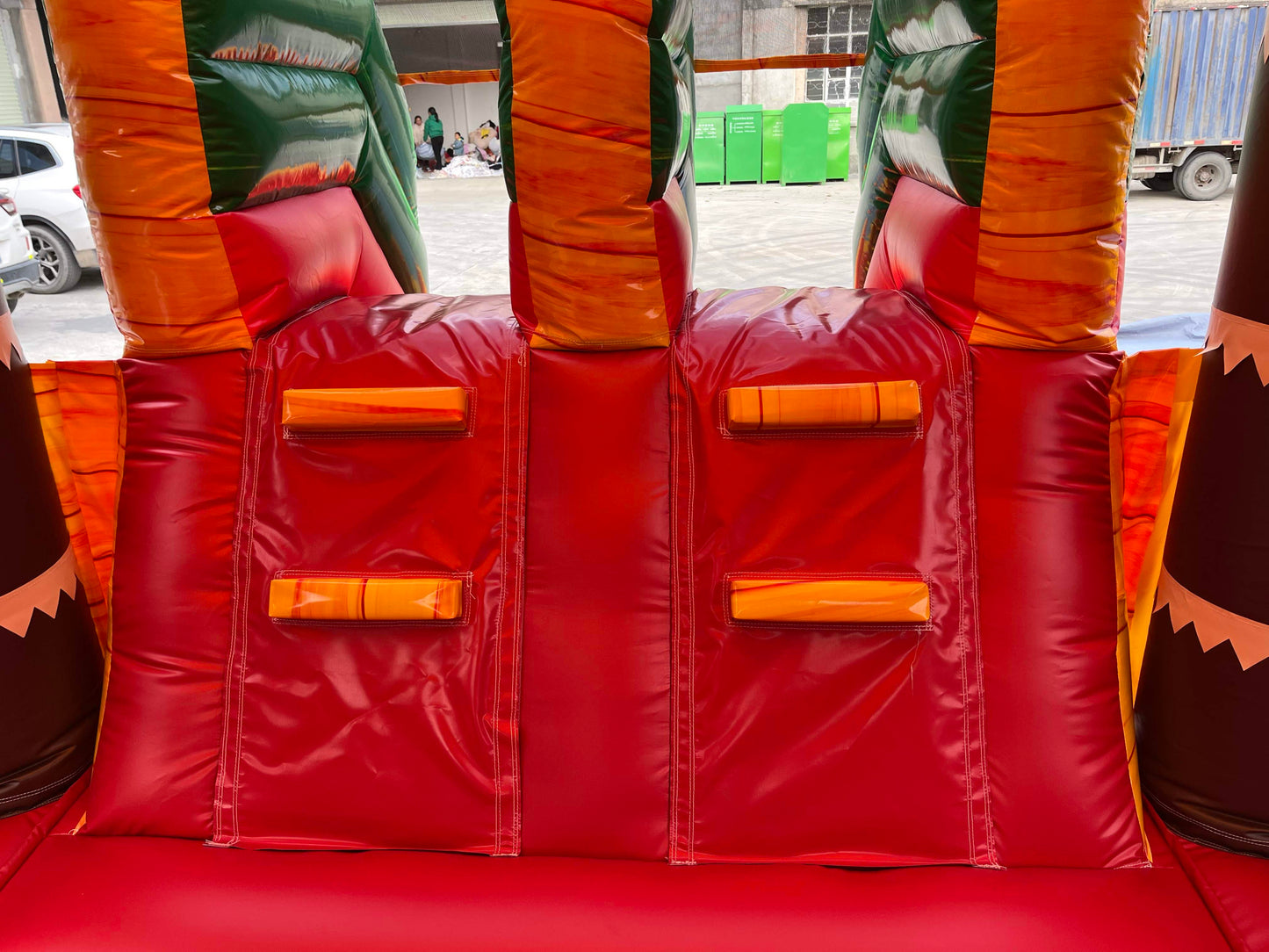 Tropical Bouncy Castle With 2 Slides & Ball Pit