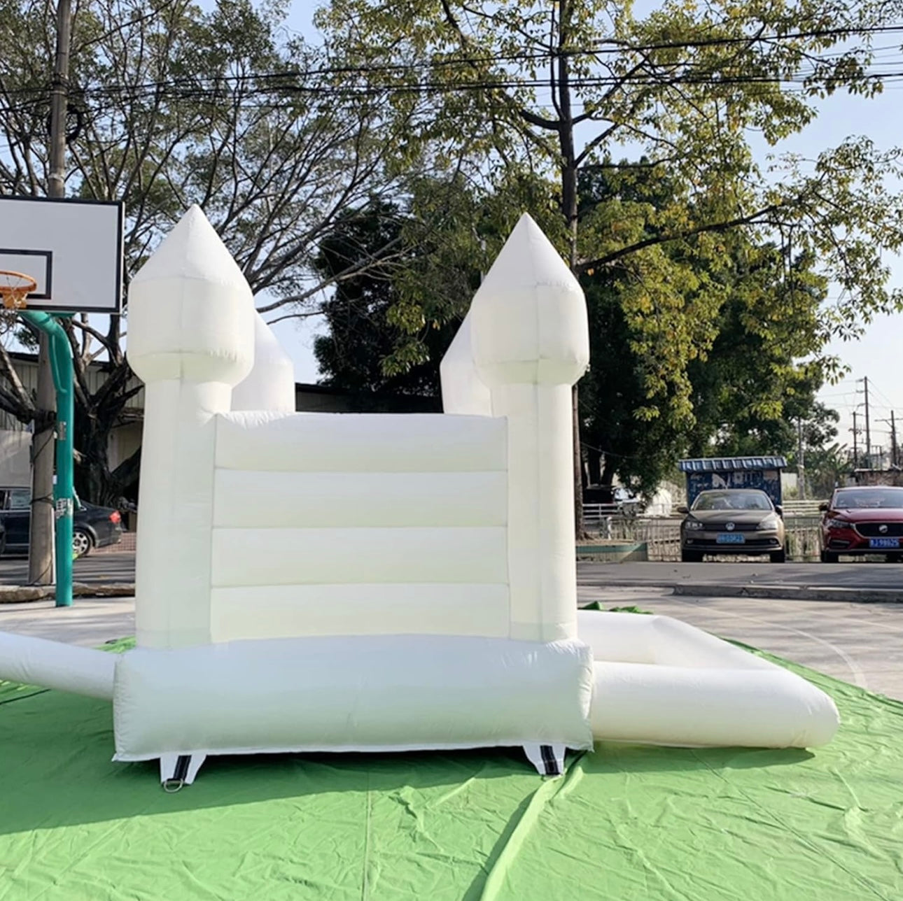 Small White Bouncy Castle With Ball Pit