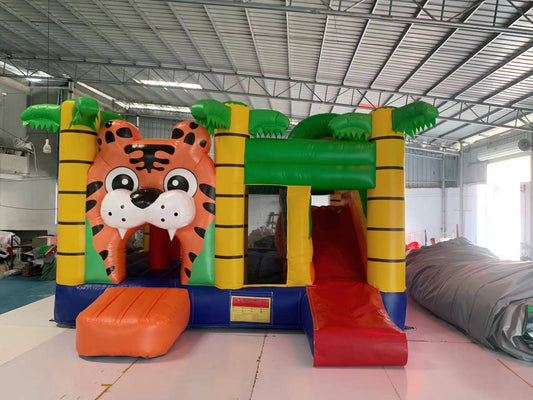 Baby Tiger Bouncy Castle With Slide & Landing Pad