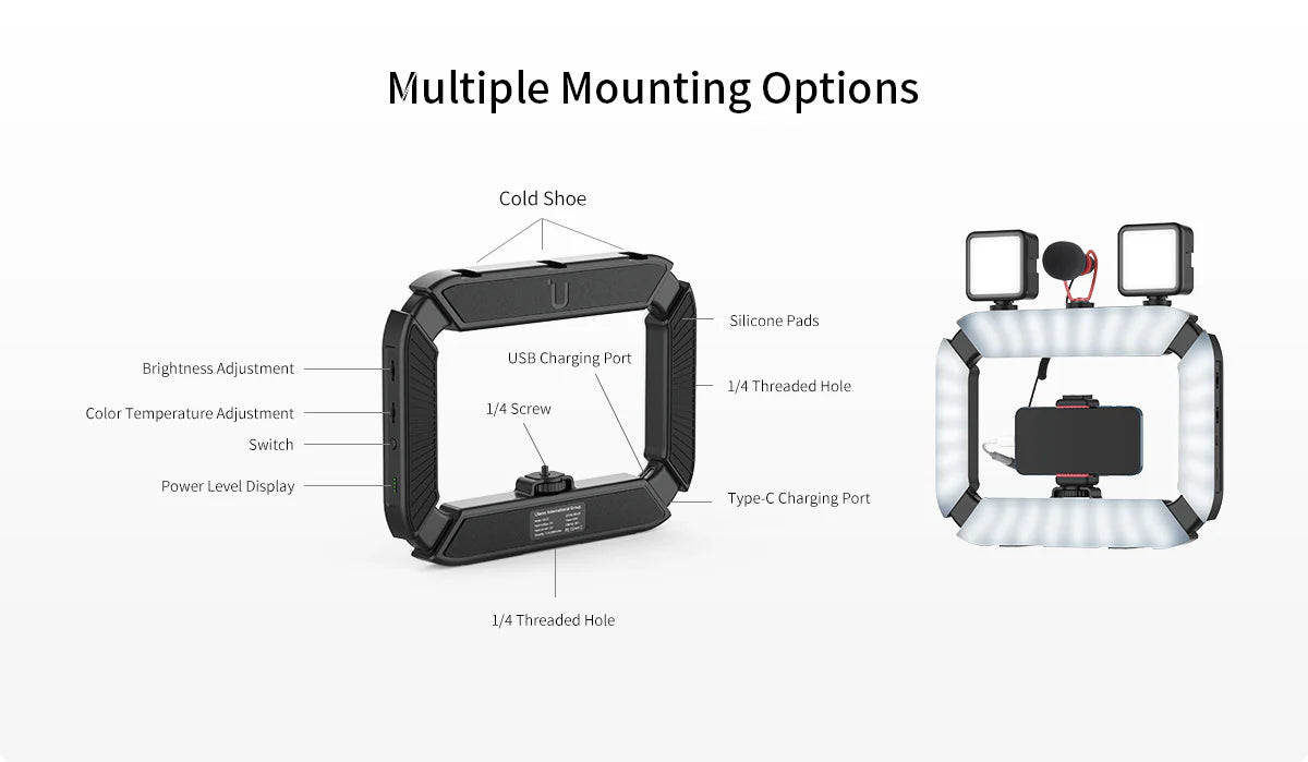 Professional Wireless Ring Light with USB-C Port