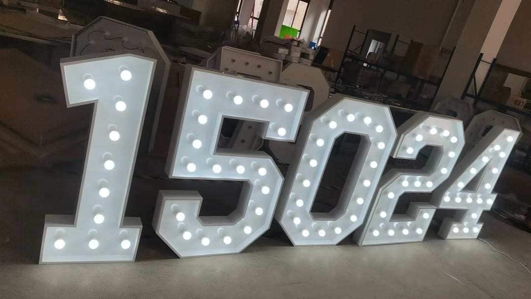 3&5ft Stainless Steel Marquee Large LED Numbers