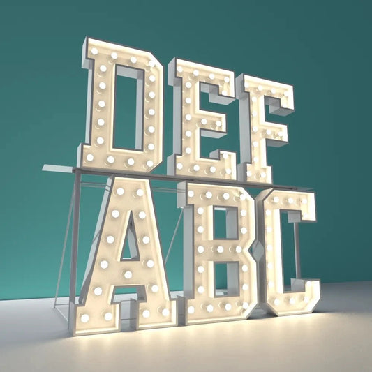 Illuminated stainless steel marquee large LEDletters