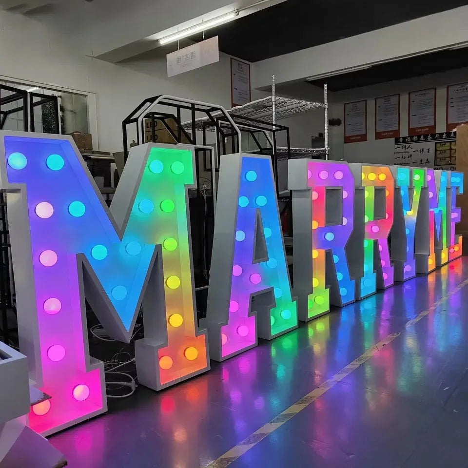 3&5ft Stainless Steel Marquee Large LED Numbers