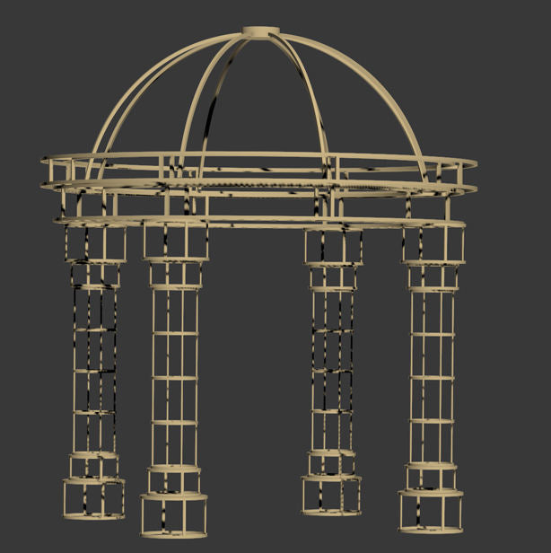 Metal garden arch on a black background