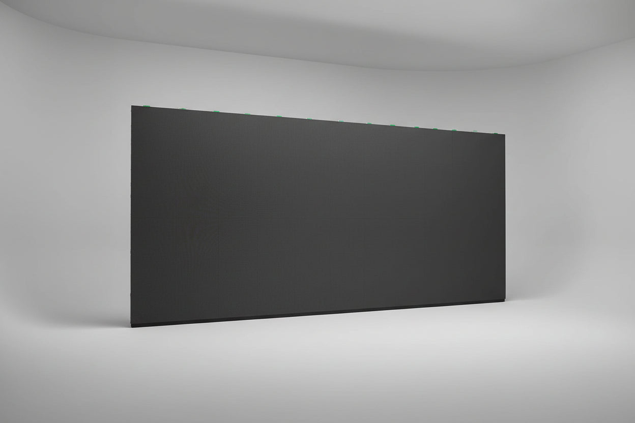 Large black LED screen on a studio background