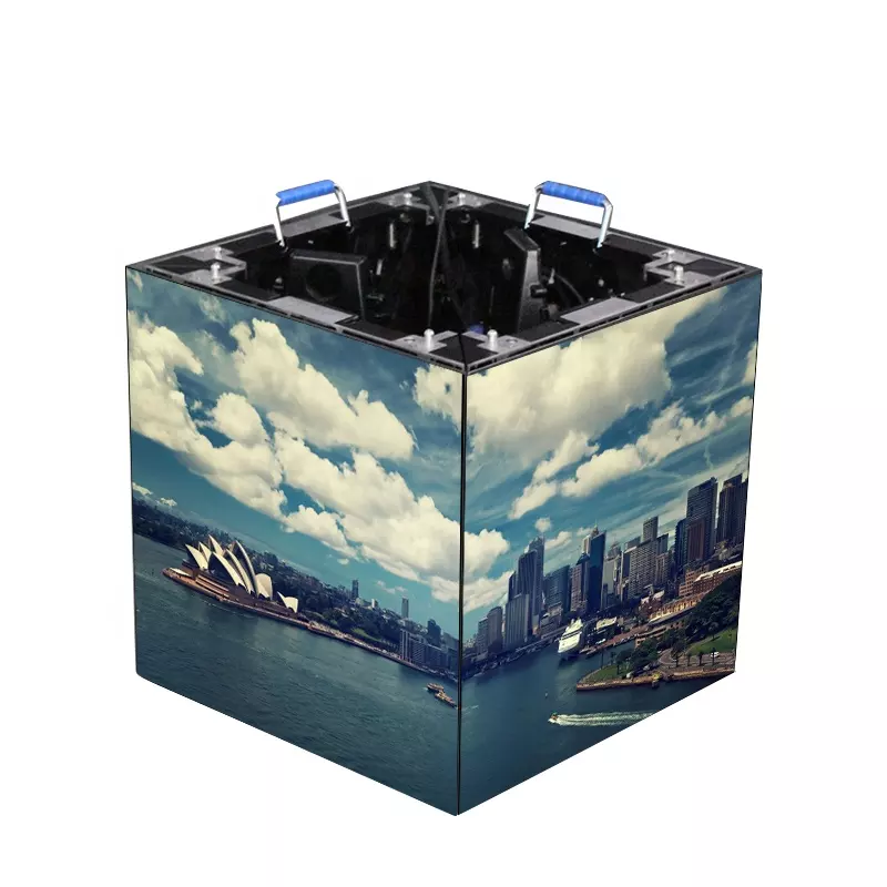 5 sided LED screen displaying sydney 