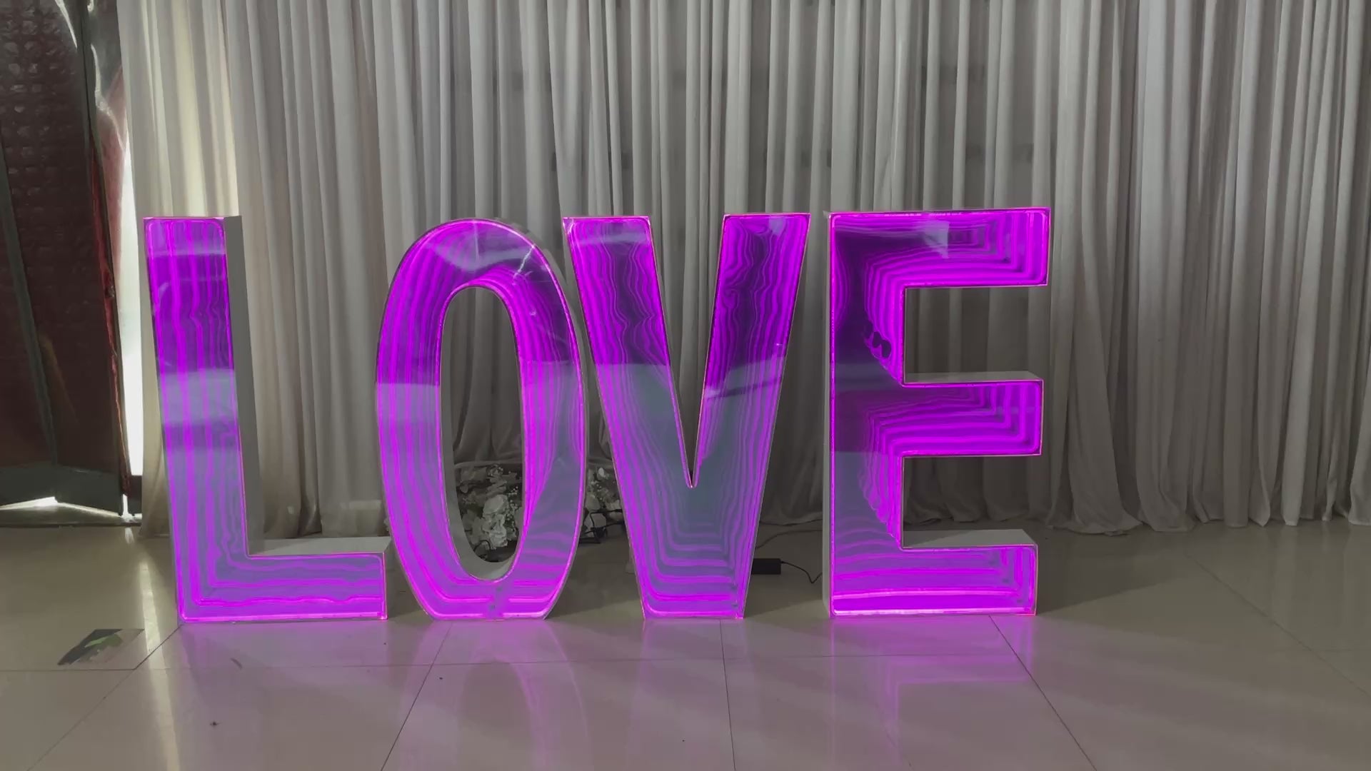 4FT pink neon LED sign spelling 'LOVE'