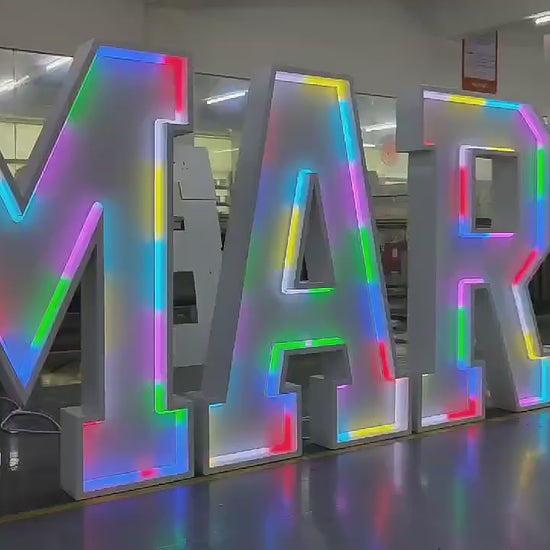 4FT multicoloured neon LED sign spelling 'MARRY ME'